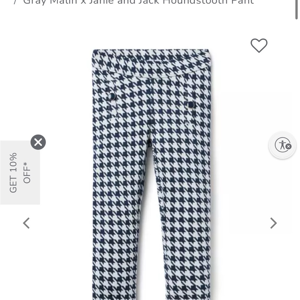 Janie and Jack Navy and White Houndstooth Leggings